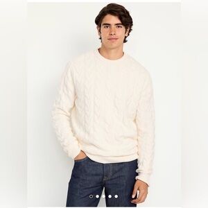 NWT Old navy men’s so soft cable knit cream pullover sweater XL